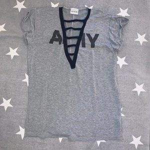 Deep V Army Tee